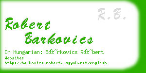 robert barkovics business card